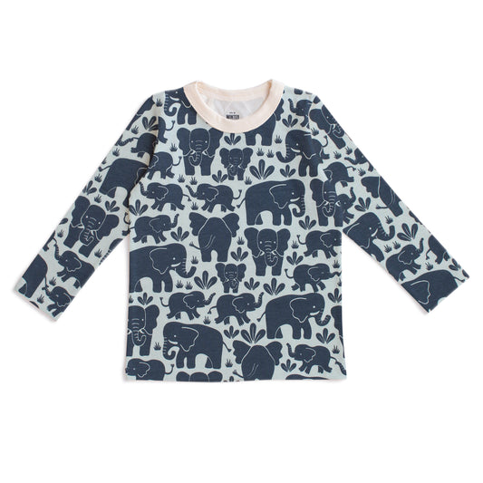 Long-Sleeve Tee - Elephant Herd Navy