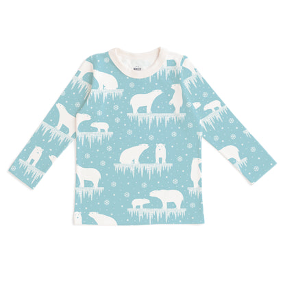 Long Sleeve Tee - Polar Bears Arctic Blue - Pretty Much Perfect
