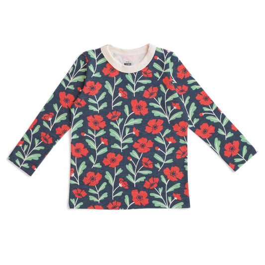 Long-Sleeve Tee - Poppies Navy