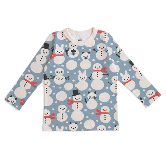 Long-Sleeve Tee - Snow Creatures Blue