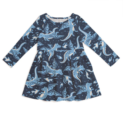 Madison Dress - Dragons Navy