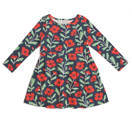 Madison Dress - Poppies Navy