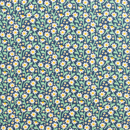 Short Sleeve Snapsuit - Bold Daisies Navy