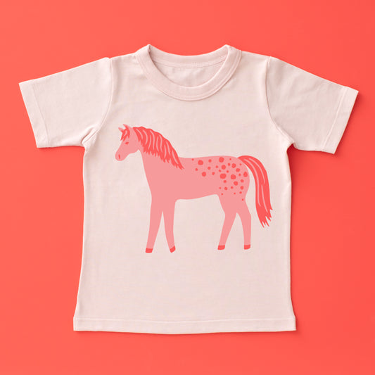 Short-Sleeve GRAPHIC Tee - Horse Pink
