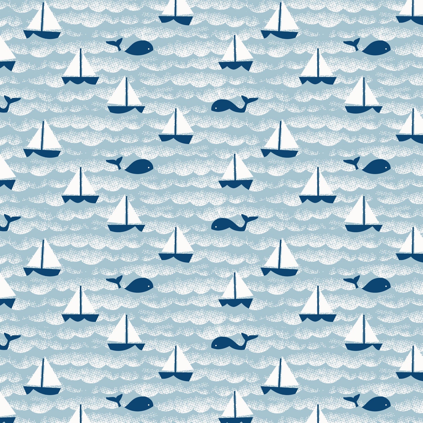Baby Tank Top - Sailboats Ocean Blue & Navy
