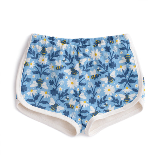 French Terry Shorts - Bees Blue