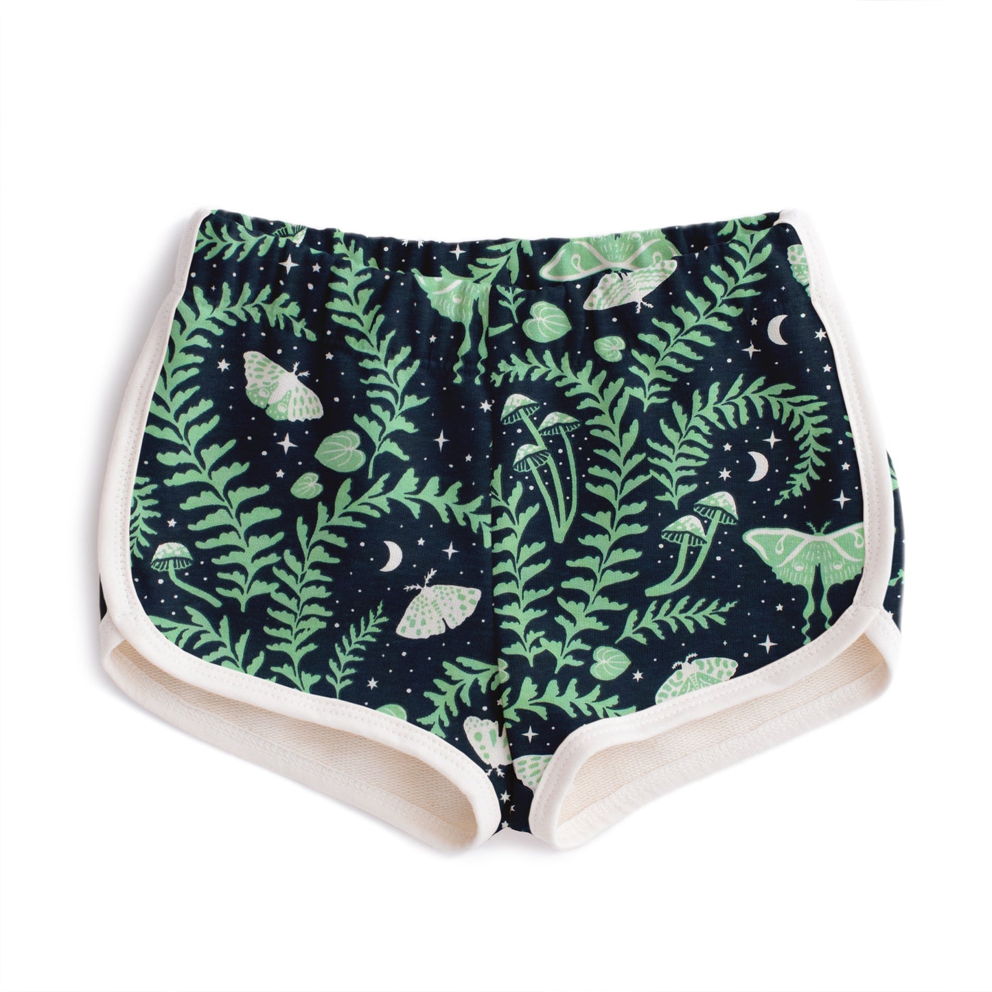 French Terry Shorts - Luna Moths Night Sky