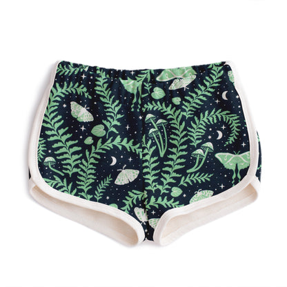 French Terry Shorts - Luna Moths Night Sky