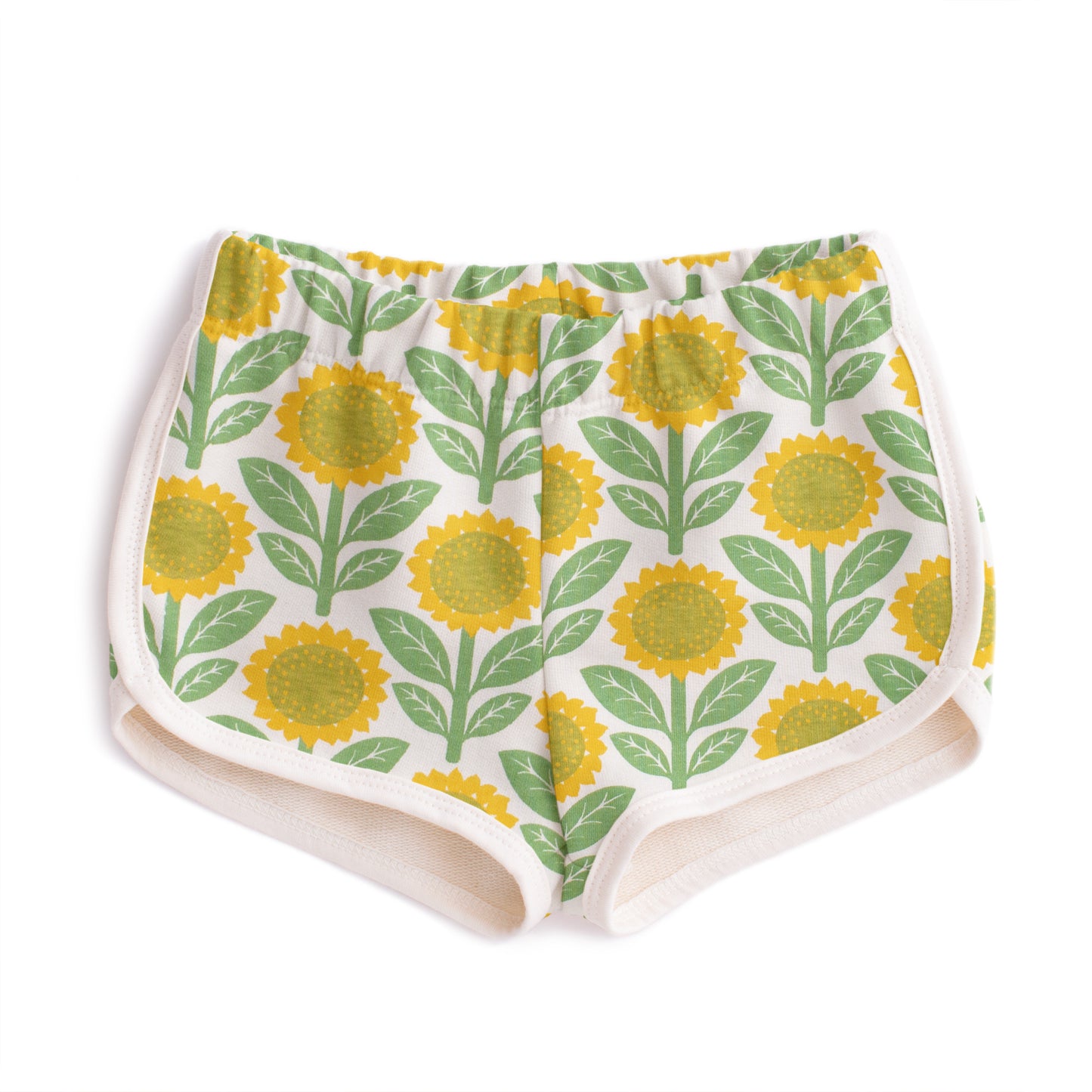 French Terry Shorts - Sunflowers Green