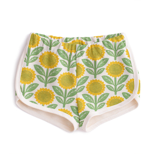 French Terry Shorts - Sunflowers Green