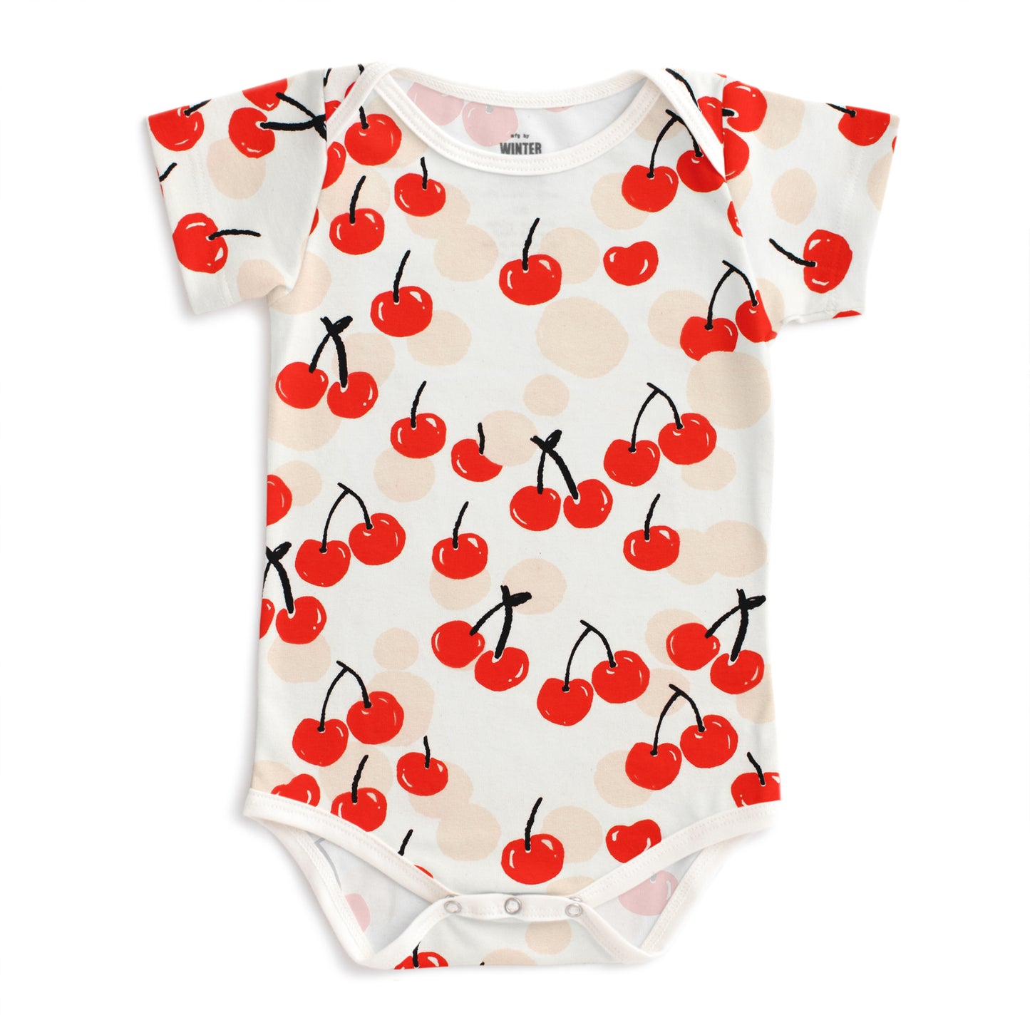 Short Sleeve Snapsuit - Cherries Red