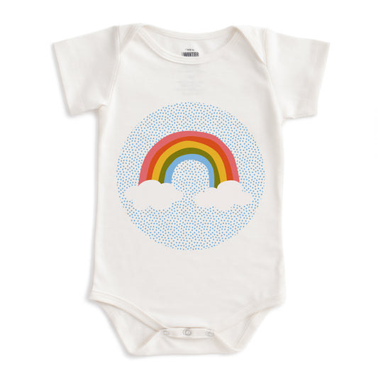 Short-Sleeve Snapsuit - Rainbow Natural