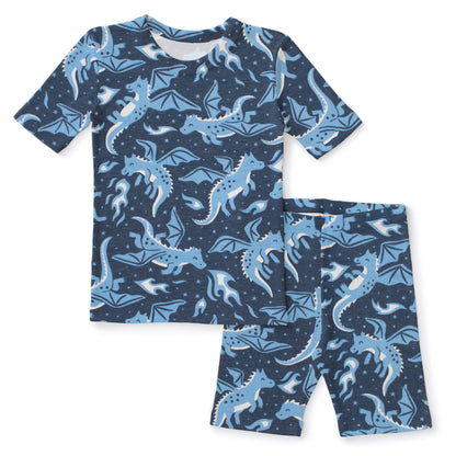 Kids Summer Pajama Set - Dragons Navy
