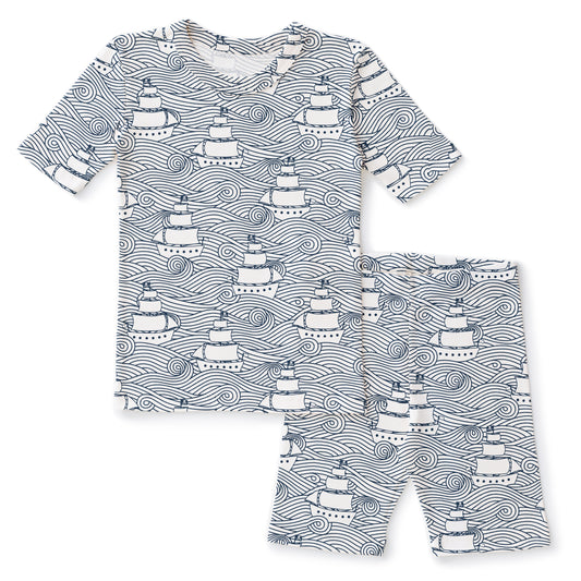 Kids Summer Pajama Set - High Seas Navy