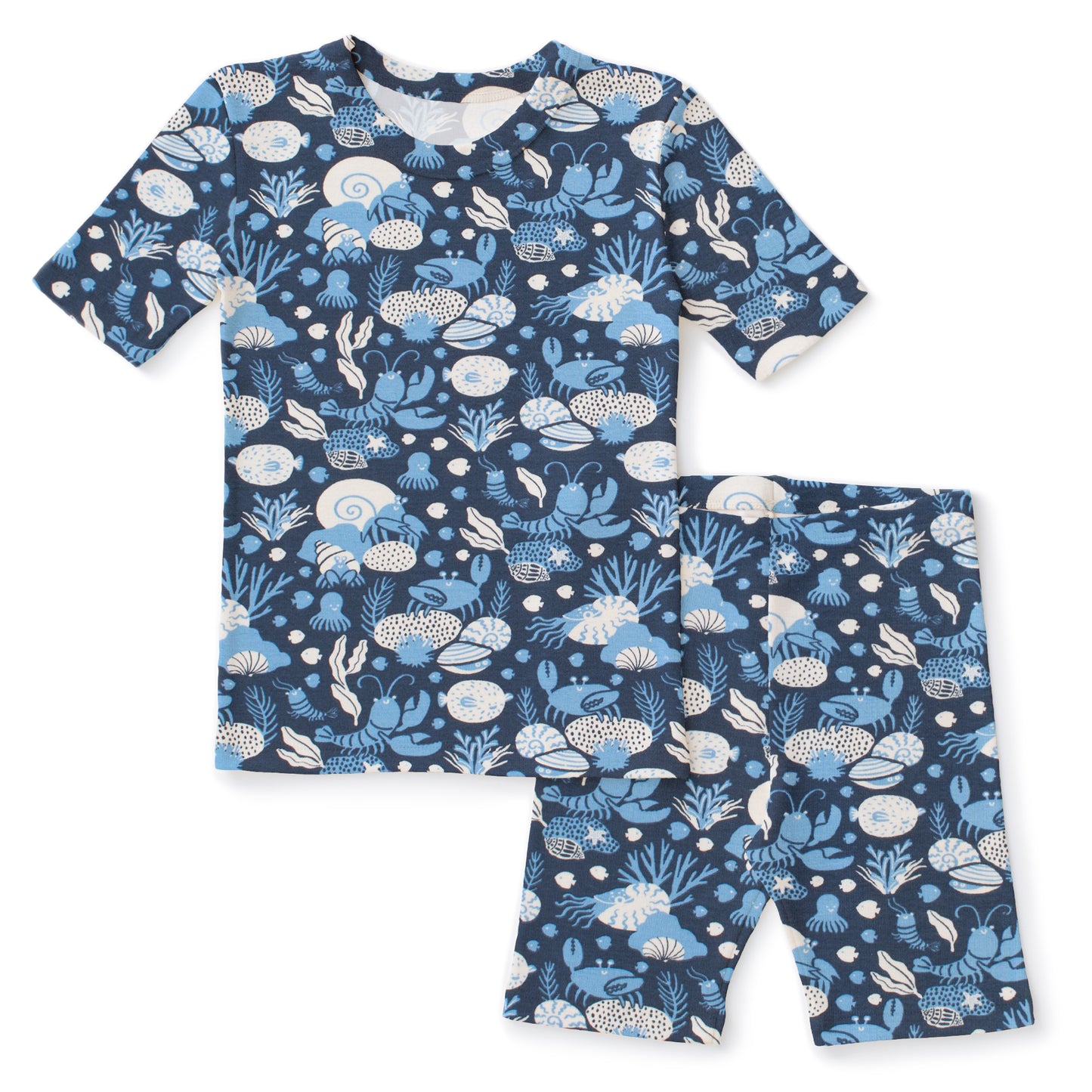 Kids Summer Pajama Set - Ocean Life Navy