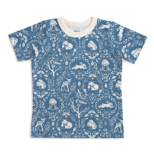 Short-Sleeve Tee - Animal Tapestry Blue