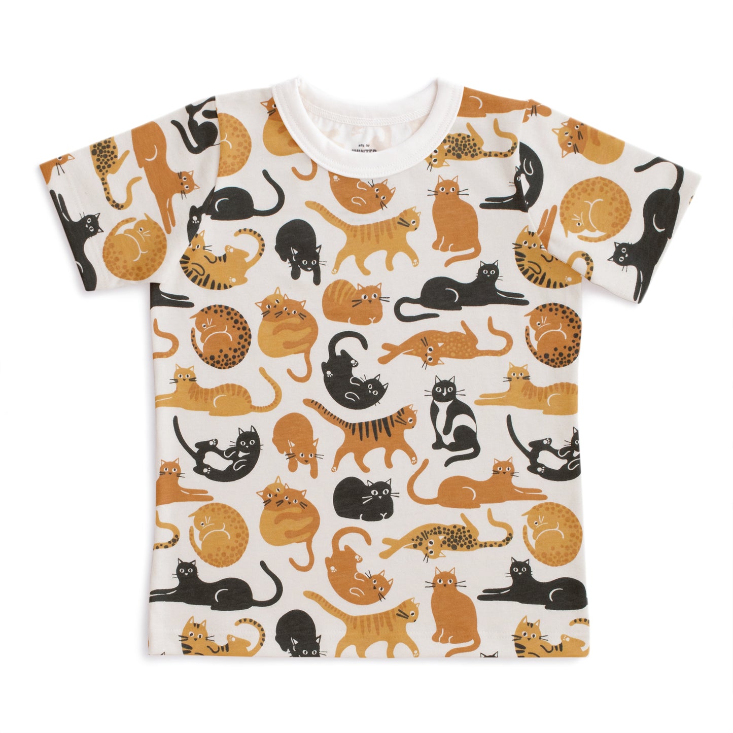 Short-Sleeve Tee - Cat Friends Gold & Yellow