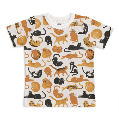 Short-Sleeve Tee - Cat Friends Gold & Yellow