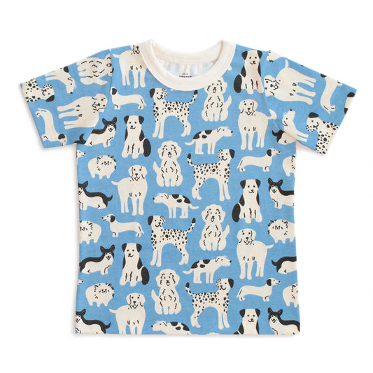 Short-Sleeve Tee - Dog Parade Blue