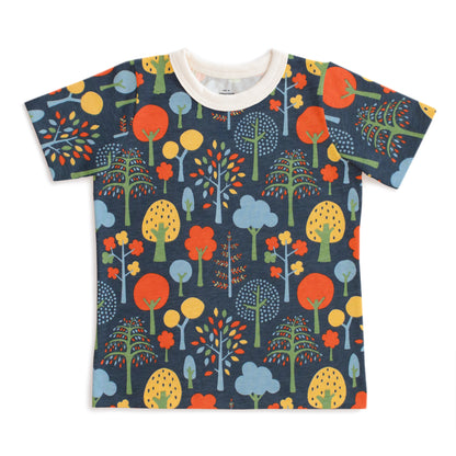Short-Sleeve Tee - Trees Navy & Green