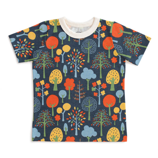 Short-Sleeve Tee - Trees Navy & Green
