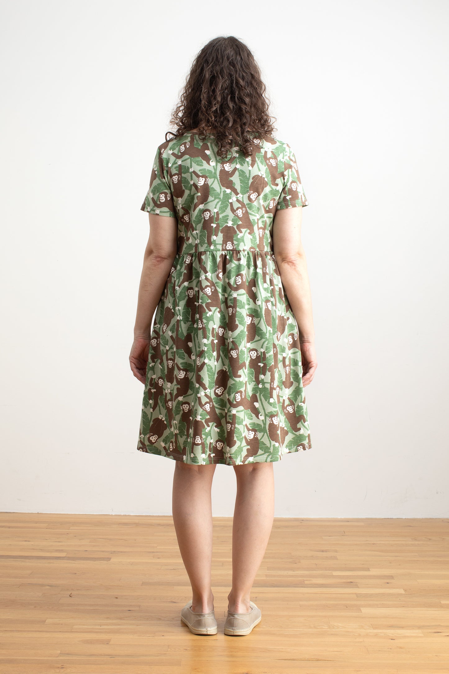Stockholm Dress - Chimpanzees Green