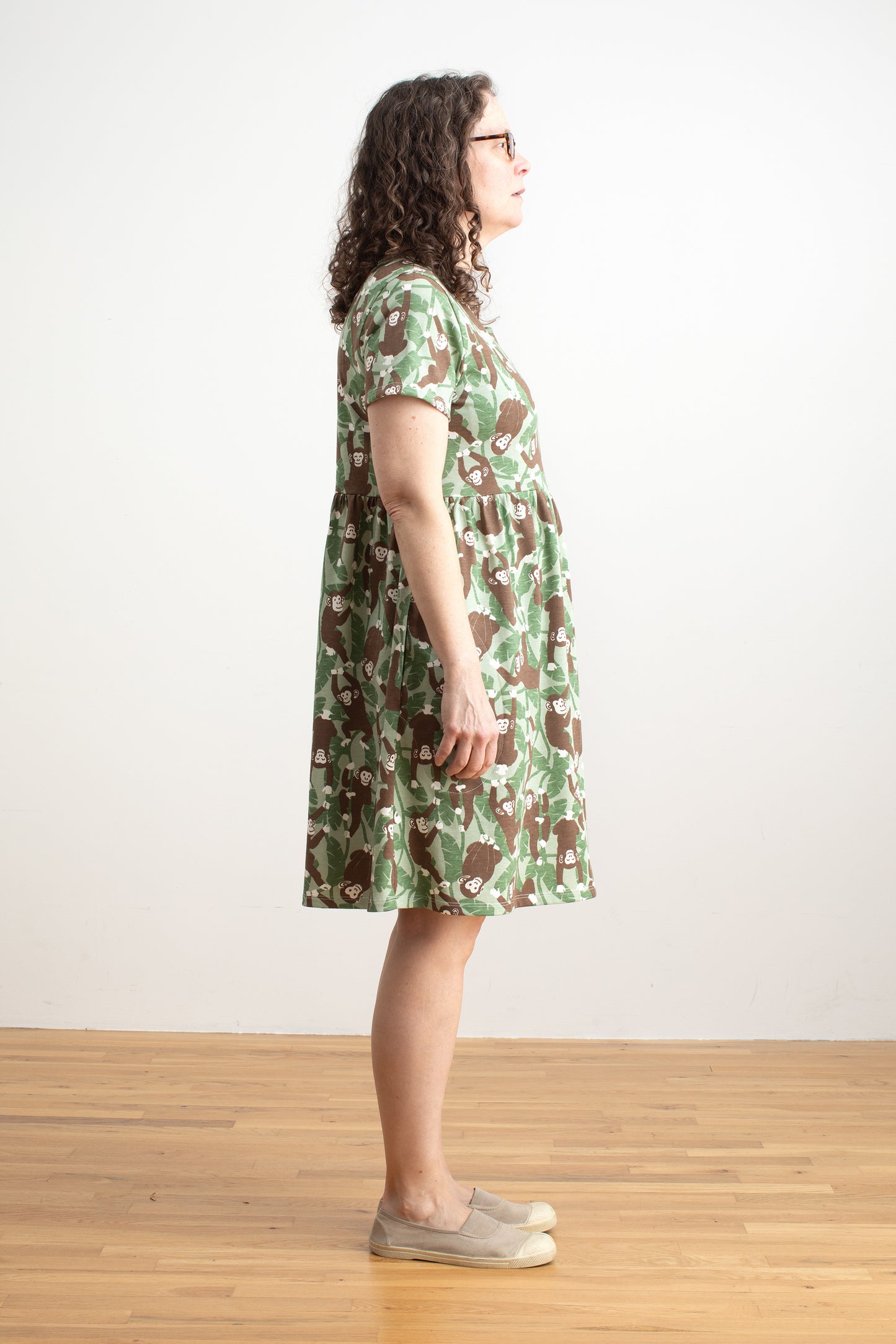 Stockholm Dress - Chimpanzees Green