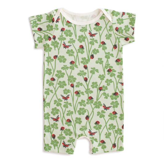 Summer Romper - Clover & Ladybugs Green