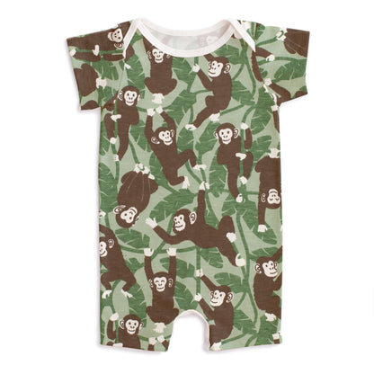 Summer Romper - Chimpanzees Green