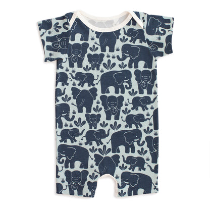 Summer Romper - Elephant Herd Navy