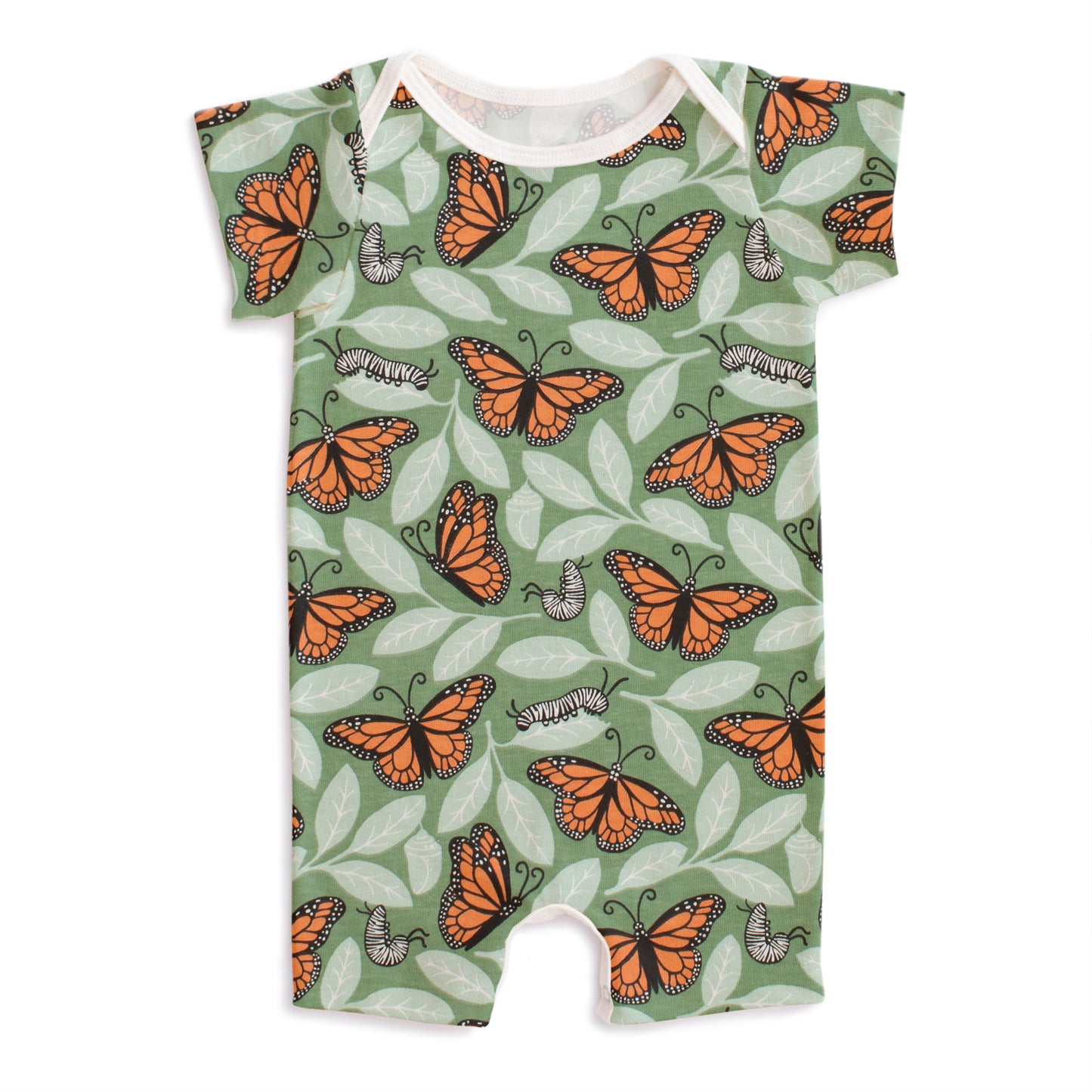 Summer Romper - Monarchs Dark Green