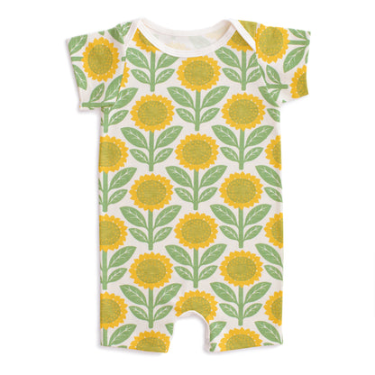 Summer Romper - Sunflowers Green