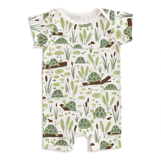 Summer Romper - Turtles Green