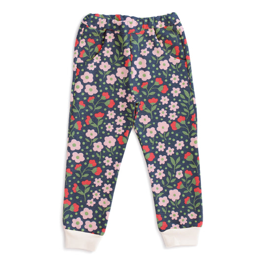 Sweatpants - Garden Blooms Navy & Pink