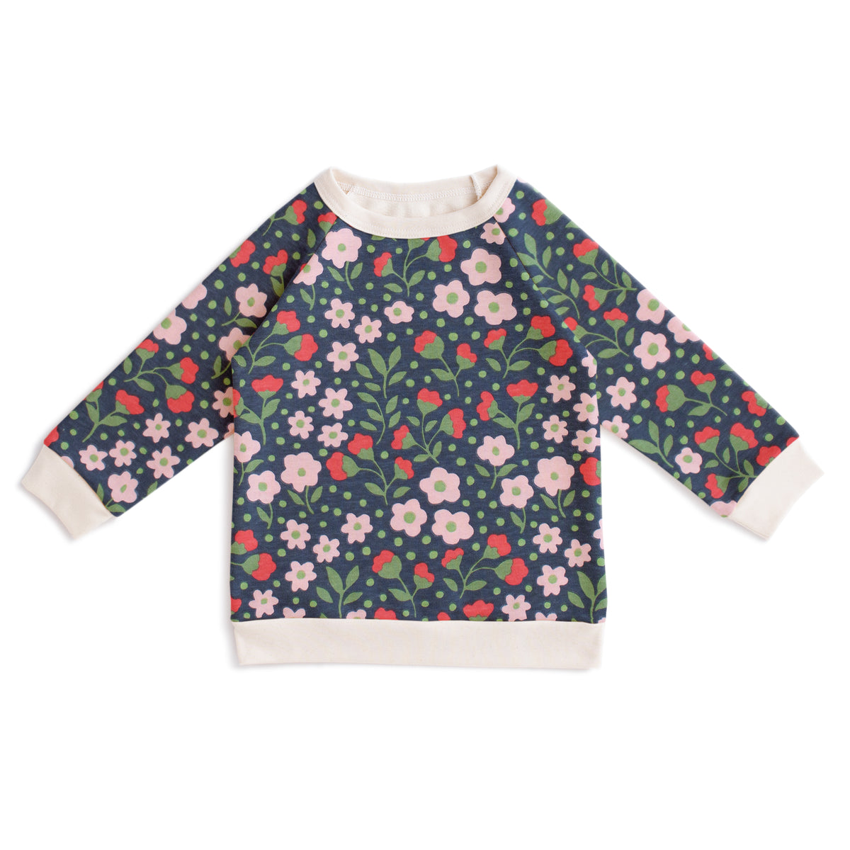 Sweatshirt - Garden Blooms Navy & Pink
