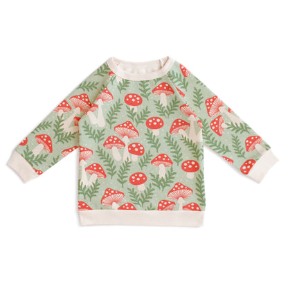 Sweatshirt - Toadstools Green & Red