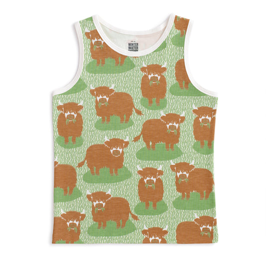 Tank Top - Highland Cows Green