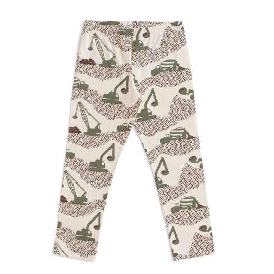 Baby Leggings - Construction Forest Green