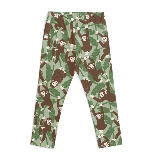 Baby Leggings - Chimpanzees Green