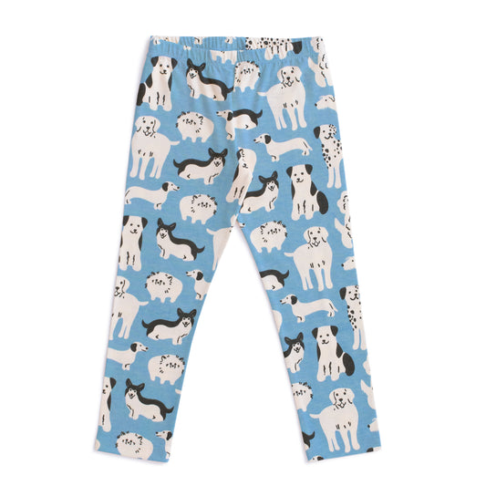 Baby Leggings - Dog Parade Blue