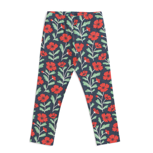 Leggings - Poppies Navy