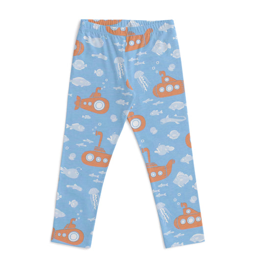 Baby Leggings - Submarines Blue & Orange
