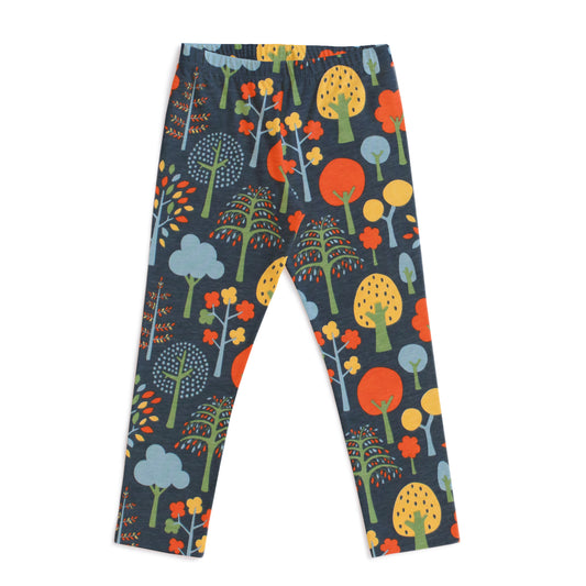 Leggings - Trees Navy & Green