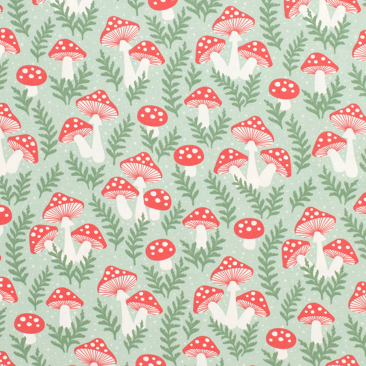 Long-Sleeve Romper - Toadstools Green & Red