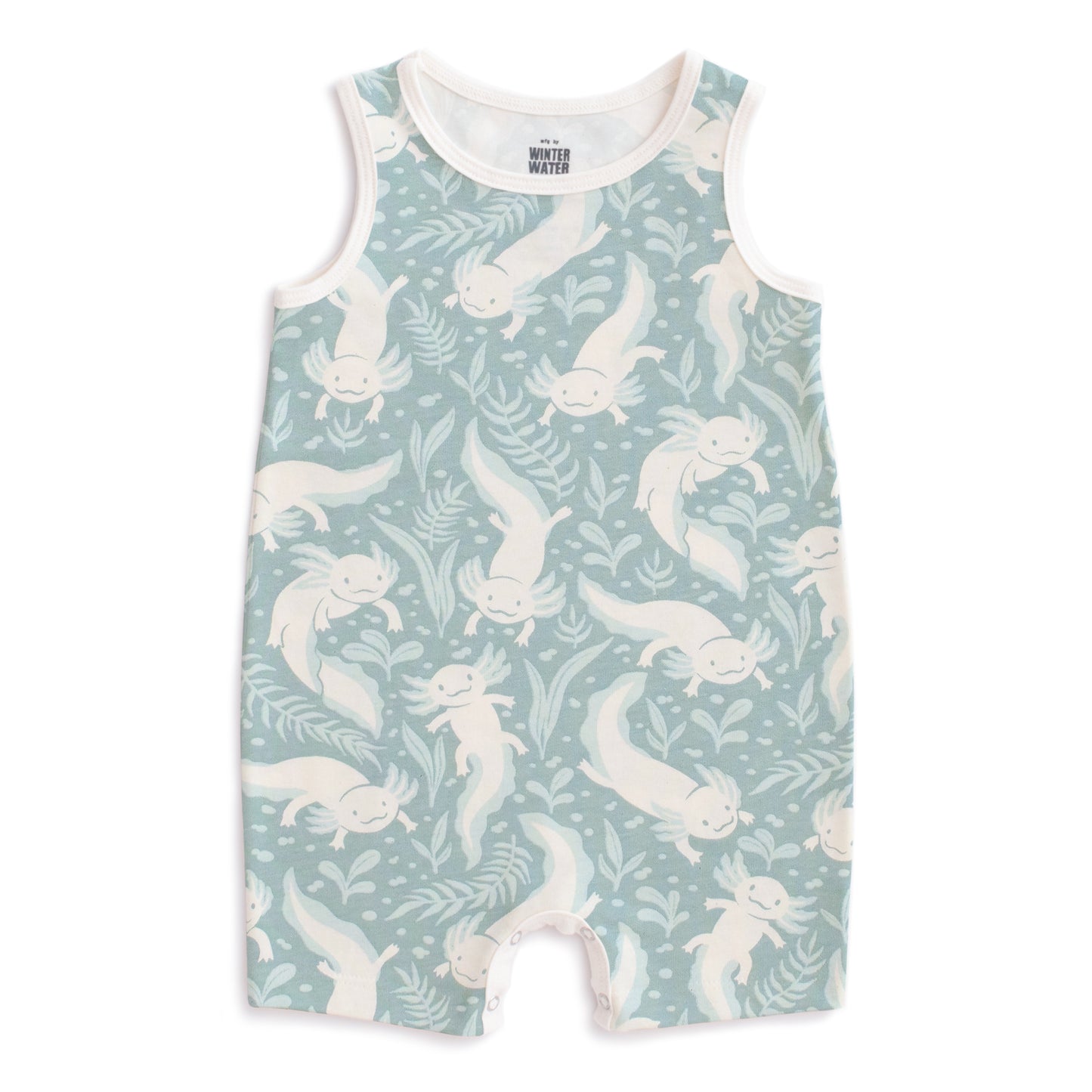 Tank Top Romper - Axolotls Surf Blue