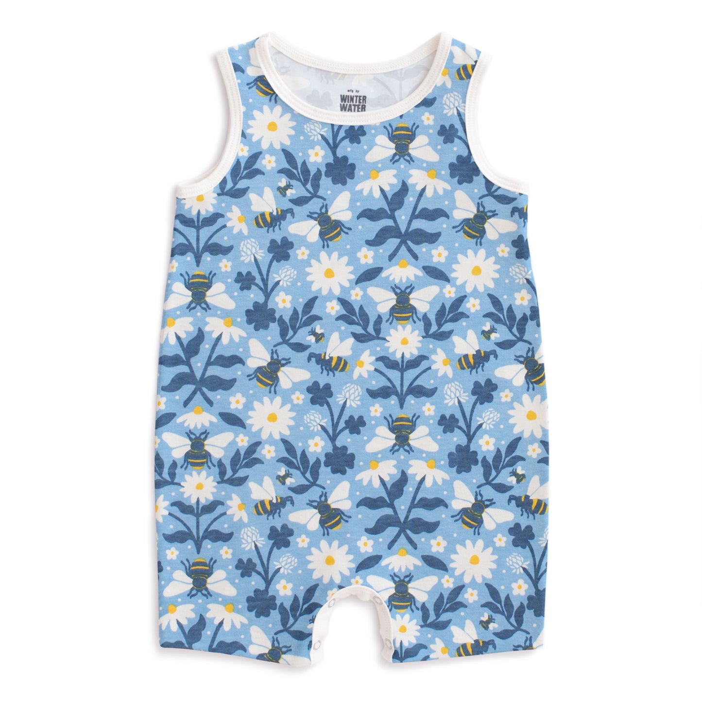 Tank Top Romper - Bees Blue