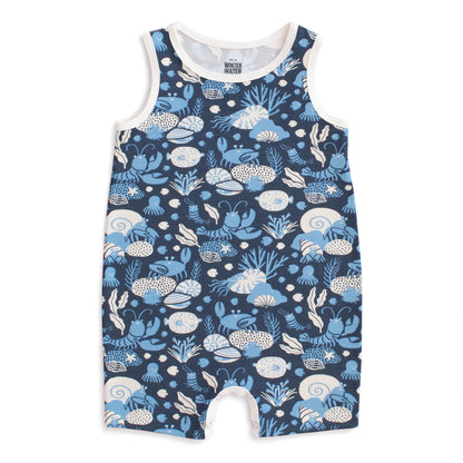 Tank Top Romper - Ocean Life Navy