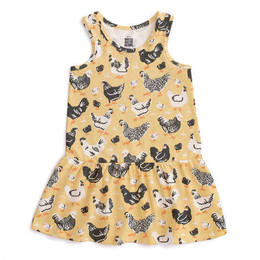 Valencia Dress - Chicken Family Yellow