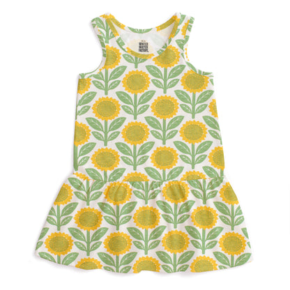 Valencia Dress - Sunflowers Green
