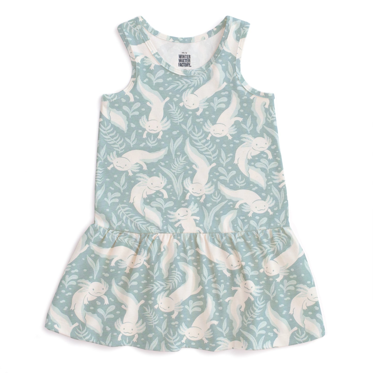 Valencia Dress - Axolotls Surf Blue
